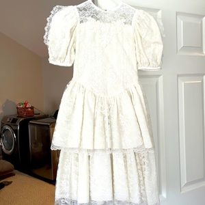 Cream lace communion dress